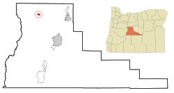 Deschutes County Oregon Incorporated and Unincorporated areas Sisters Highlighted.svg