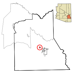Graham County Incorporated and Unincorporated areas Pima highlighted.svg
