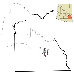 Graham County Incorporated and Unincorporated areas Swift Trail Junction highlighted.svg