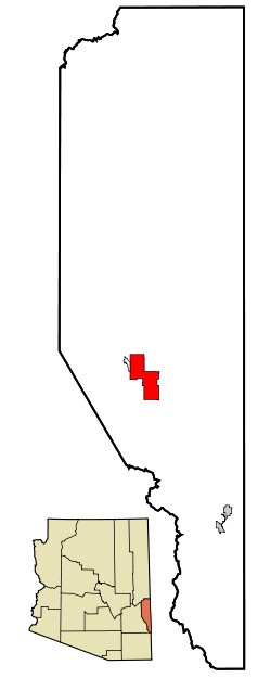 Greenlee County Incorporated and Unincorporated areas Clifton highlighted.svg