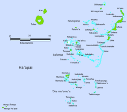 Lage von Tofua im Nordwesten der Haʻapai-Gruppe