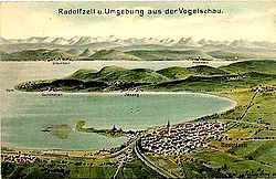 Blick zur Halbinsel Höri von Radolfzell (um 1900)