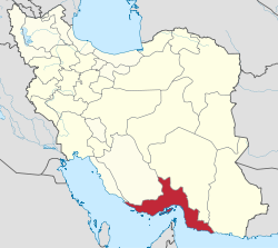 Lage der Provinz Hormozgan im Iran