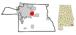 Houston County Alabama Incorporated and Unincorporated areas Cowarts Highlighted.svg
