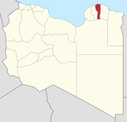 Die Lage von Al-Dschabal al-Achdar (Munizip) in Libyen