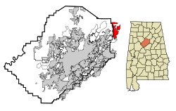 Jefferson County Alabama Incorporated and Unincorporated areas Argo Highlighted.svg