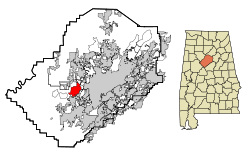 Jefferson County Alabama Incorporated and Unincorporated areas Pleasant Grove Highlighted.svg
