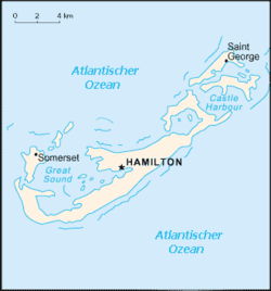 Karte Bistum Hamilton in Bermuda