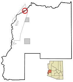 La Paz County Incorporated and Unincorporated areas Bluewater highlighted.svg