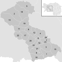 Lage der Gemeinde Bezirk Judenburg   im Bezirk Judenburg (anklickbare Karte)