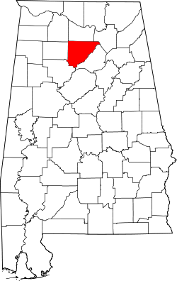 Karte von Cullman County innerhalb von Alabama