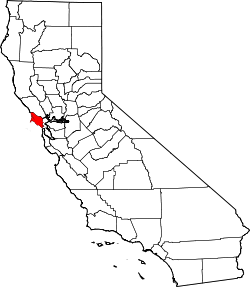 Karte von Marin County innerhalb von Kalifornien