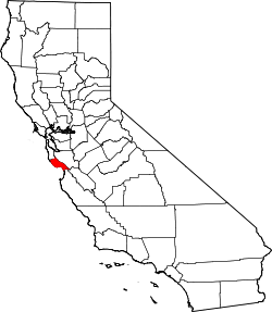 Karte von Santa Cruz County innerhalb von Kalifornien