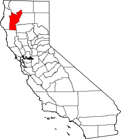Karte von Trinity County innerhalb von Kalifornien