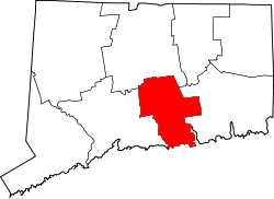 Karte von Middlesex County innerhalb von Connecticut