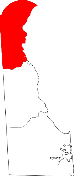 Karte von New Castle County innerhalb von Delaware