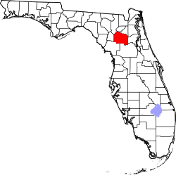Karte von Alachua County innerhalb von Florida