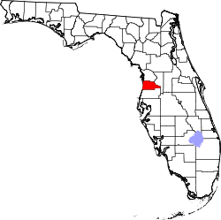 Karte von Hernando County innerhalb von Florida
