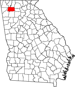 Karte von Gordon County innerhalb von Georgia