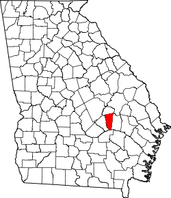 Karte von Montgomery County innerhalb von Georgia