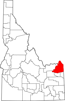 Karte von Fremont County innerhalb von Idaho