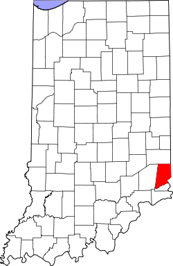 Karte von Dearborn County innerhalb von Indiana