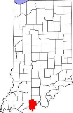 Karte von Perry County innerhalb von Indiana