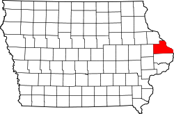 Karte von Jackson County innerhalb von Iowa