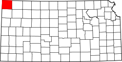 Karte von Cheyenne County innerhalb von Kansas