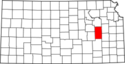 Karte von Lyon County innerhalb von Kansas