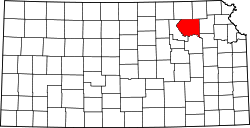 Karte von Pottawatomie County innerhalb von Kansas