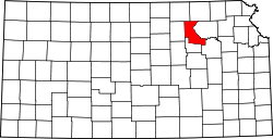 Karte von Riley County innerhalb von Kansas