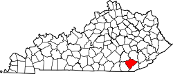 Karte von Knox County innerhalb von Kentucky