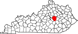 Karte von Madison County innerhalb von Kentucky