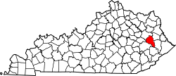 Karte von Magoffin County innerhalb von Kentucky