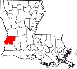Karte von Beauregard Parish innerhalb von Louisiana
