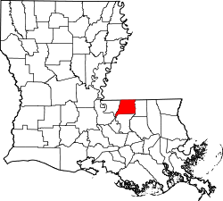 Karte von East Feliciana Parish innerhalb von Louisiana