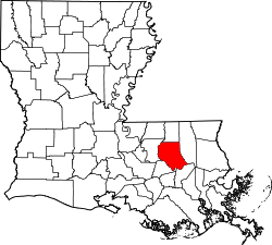 Karte von Livingston Parish innerhalb von Louisiana