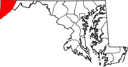 Karte von Garrett County innerhalb von Maryland