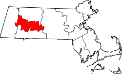 Karte von Hampshire County innerhalb von Massachusetts