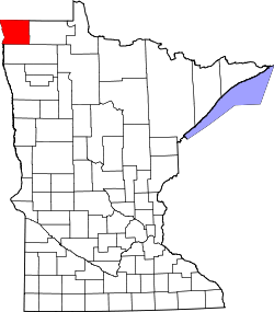 Karte von Kittson County innerhalb von Minnesota