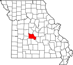 Karte von Camden County innerhalb von Missouri