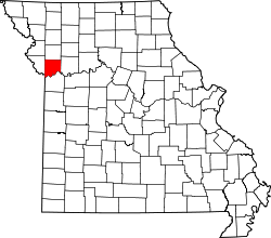 Karte von Clay County innerhalb von Missouri