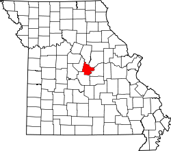 Karte von Cole County innerhalb von Missouri