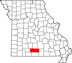 Karte von Douglas County innerhalb von Missouri