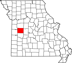 Karte von Henry County innerhalb von Missouri