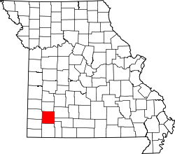 Karte von Lawrence County innerhalb von Missouri