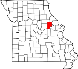Karte von Montgomery County innerhalb von Missouri