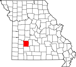 Karte von Polk County innerhalb von Missouri