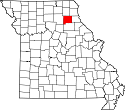Karte von Shelby County innerhalb von Missouri